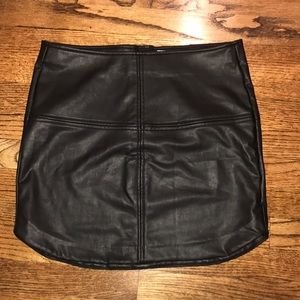 Black Leather Skirt - Size 6